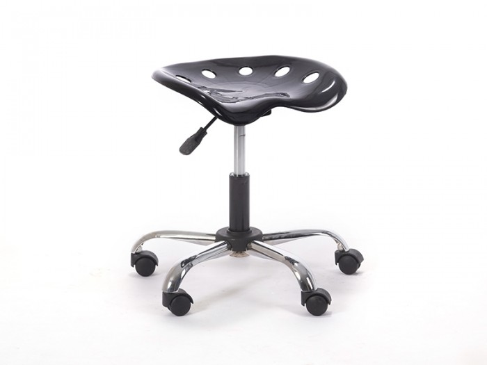 amortisörlü Çalışma taburesi | plastik oturaklı siyah kromajlı ayak