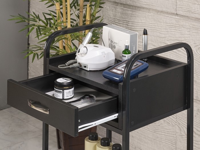 dizayn cihaz taşıma ve setup sehpası | 2 Çekmeceli siyah dizayn cihaz taşıma ve setup sehpası | 2 Çekmeceli siyah